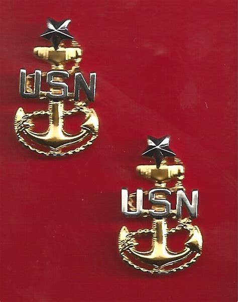 Navy Rank Insignia E 8 Master Chief Collar Device With Clutch