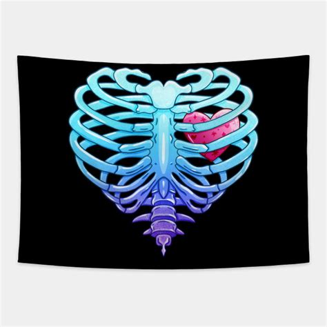 Anatomical Rib Cage With Heart Valentine Goth Til Death Do Us Part