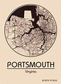 Karte / Map ~ Portsmouth, Virginia - Vereinigte Staaten von Amerika ...