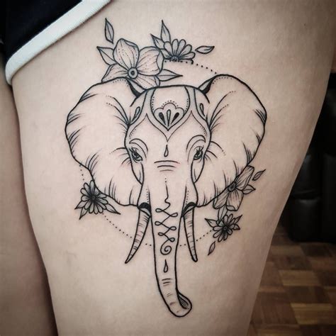 Mandala Elephant Thigh Tattoos For Women Viraltattoo