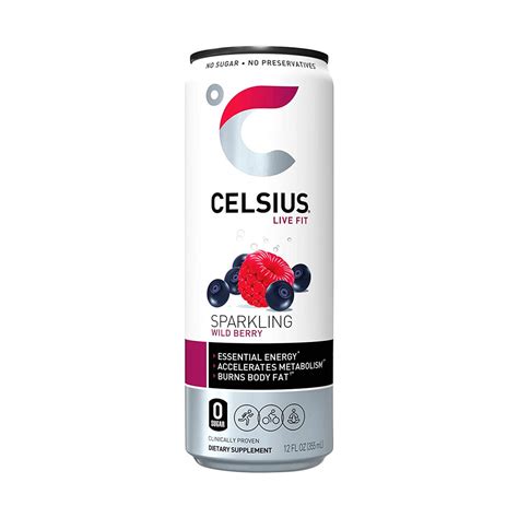 Celsius Sparkling Wild Berry Energy Drink 12 Fl Oz