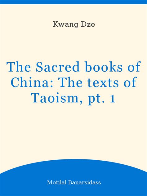 The Sacred Books Of China The Texts Of Taoism Pt 1