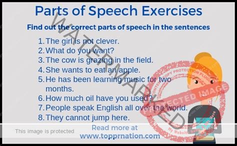 Parts Of Speech Exercises English Grammar