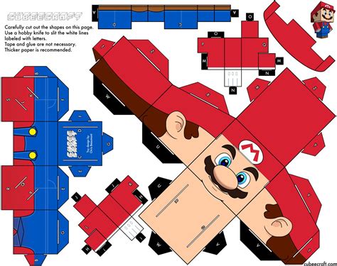 Papertoys Mario De Cubeecraft X2 Paper Crafts Jouets De Papier