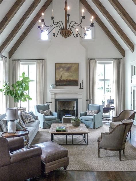 A Gorgeous Vaulted Ceiling Makes This Living Room Feel Spacious And