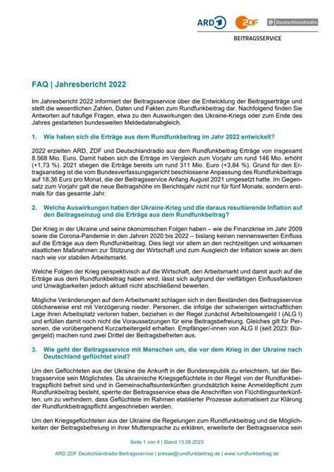 Fragen Und Antworten Zum Jahresbericht Ard Zdf Deutschlandradio