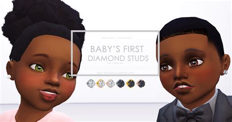 Babys First Diamond Studs Onyx Sims