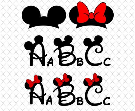 Mickey Svg Walt Disney Svg Disney Font Svg Disney Alphabet Svg Mickey