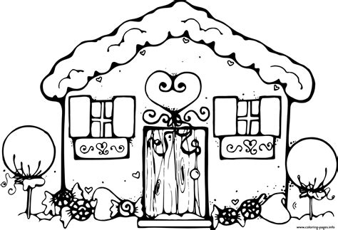 Gingerbread House Coloring Page Printable
