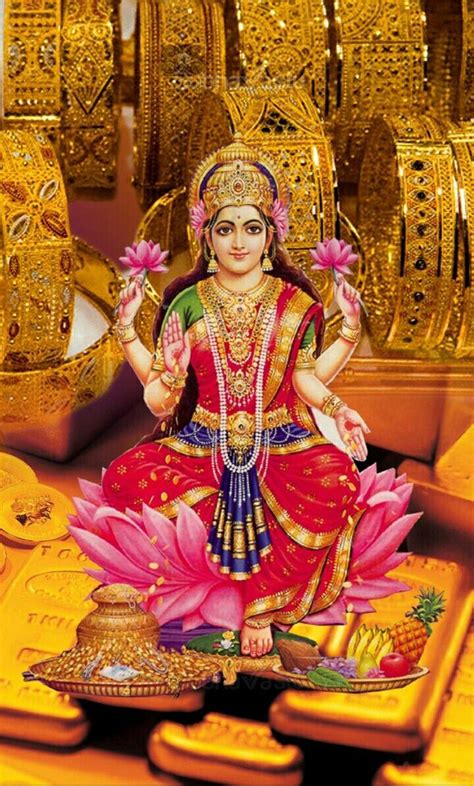 Laxmi Mata Seating In The Lotus With Images Goddess Lakshmi