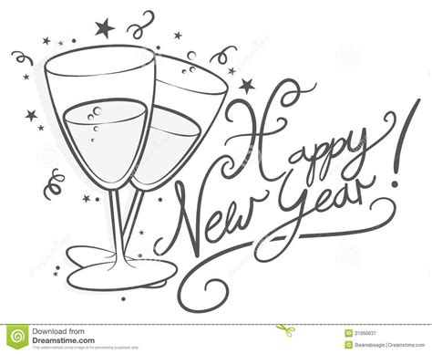 Happy New Year Clipart Black And White 3 New Year Doodle New Year Art