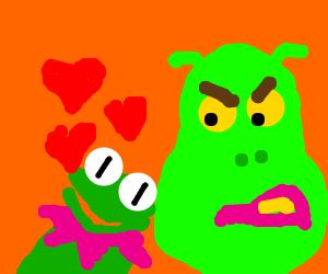 Kermit And Shrek Kissing Drawception