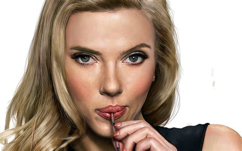 วอลล์เปเปอร์ Scarlett Johansson ใบหน้า ศิลปะ นักแสดง Hd จอกว้าง