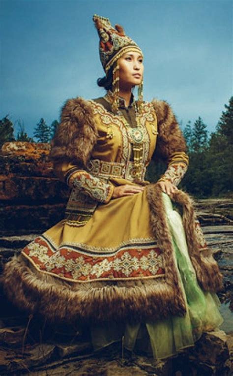 Siberian National Costumes Yakutia Russia Traditional Outfits Traditional Dresses