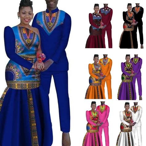 South Africa Couple Clothes African Dresses For Men And Women Dashiki V21635 Couples African
