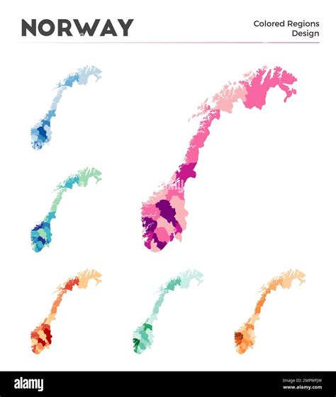 Norway Map Collection Borders Of Norway For Your Infographic Colored