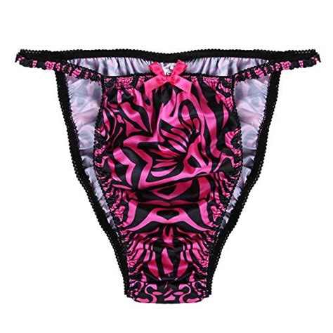 Iefiel Halloween Sissy String Lingerie Bikini Underwear So Soft Shiny Satin Mens Glossy Panties