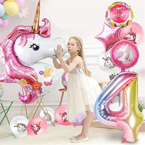 Movinpe Unicorn Balloons Birthday Party Decorations For Girls Th Party Pink Large Unicorn