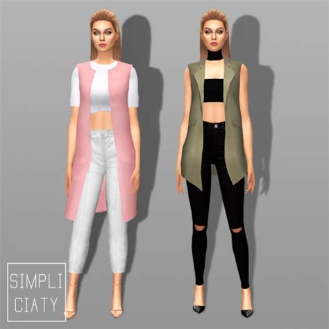 Simpliciaty Sleeveless Waistcoat • Sims 4 Downloads