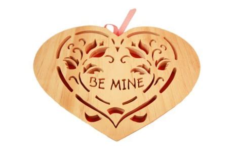 Be Mine Heart Scroll Saw Wood Red Heart Valentines Day Home