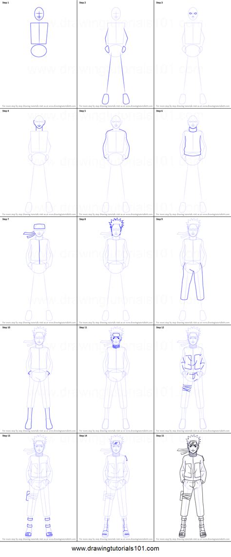 How To Draw Naruto Uzumaki From Naruto Printable Step By Step Drawing
