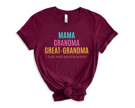 Mom Grandma Great Grandma Shirt Grandma Birthday Tshirt T Etsy