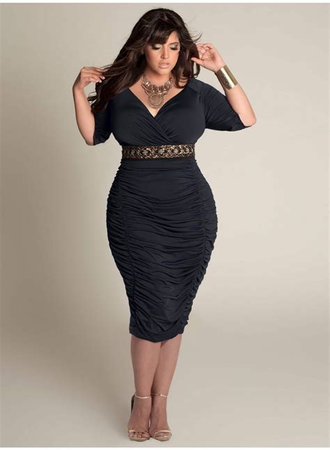 trendy everyday short and cocktail dresses 2014 2015 for curvy plus size black dresses plus