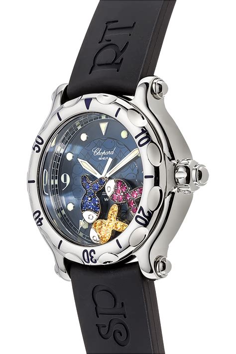 Water resistant to 30 meters. Pre-Owned Chopard Happy Sport Fish Quartz (28/8347/8-402)