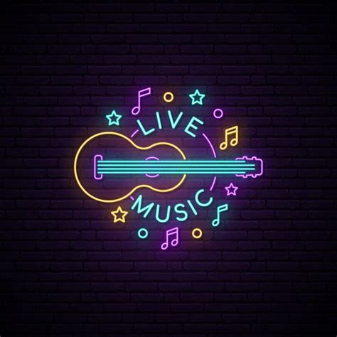 Premium Vector Neon Live Music Sign Música En Vivo Letrero De