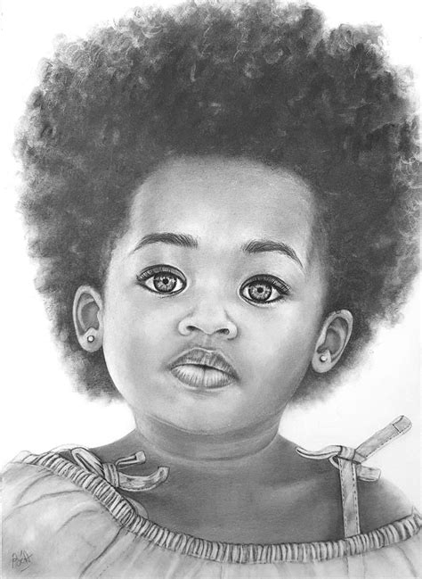 Dessin Portrait Enfant Aux Crayons Par La Bulle à Béa Format A4