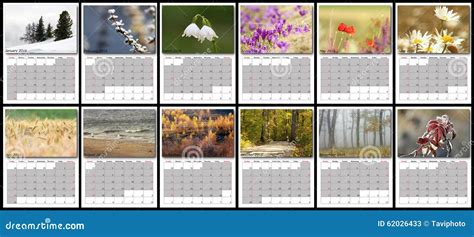 Nature Calendar Year 2016 Stock Image Image Of Calendar 62026433