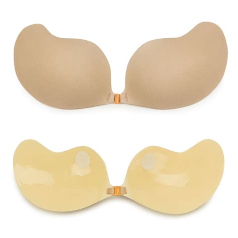 Sayfut 2 Piece Pack Women Self Adhesive Push Up Bra Silicone Chest Stickers Nipple Cover Pasties