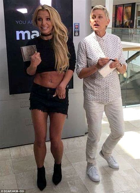 Britney Spears Flashes Abs As She Hits The Mall With Ellen Degeneres Daily Mail Online