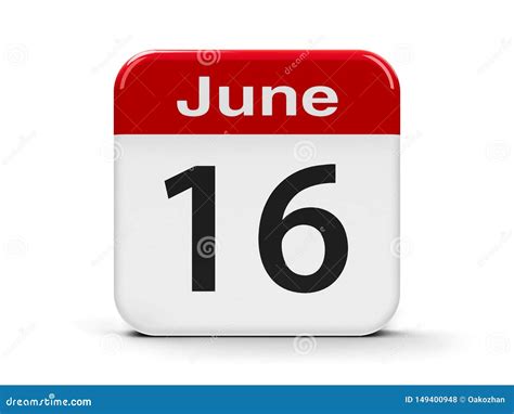 16th June Calendar Stock Illustration Illustration Of Remember 149400948