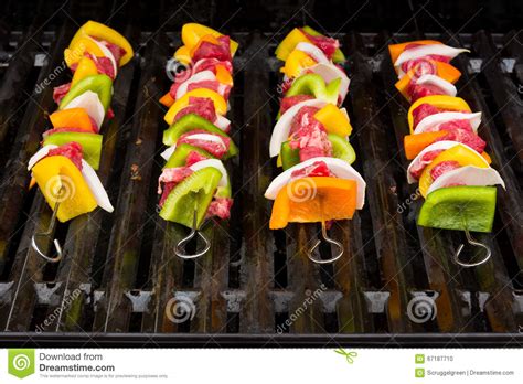 Shish Kabobs Stock Photo Image Of Barbecue Orange Grill 67187710