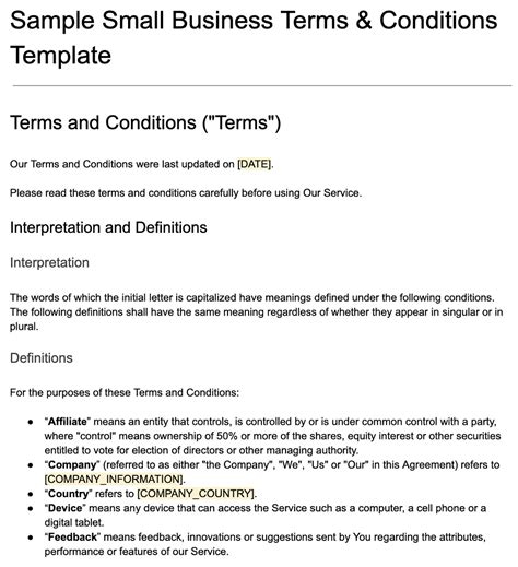 Business Terms And Conditions Template Termsfeed Eu Vietnam Business