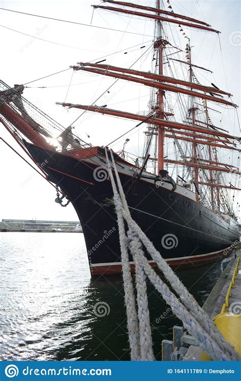 Four Masted Sailing Ship Sedov At The Pier Editorial Stock Image