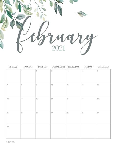 You can personalize the calendar before you print it. Free Printable 2021 Calendar Botanical Style - World of Printables