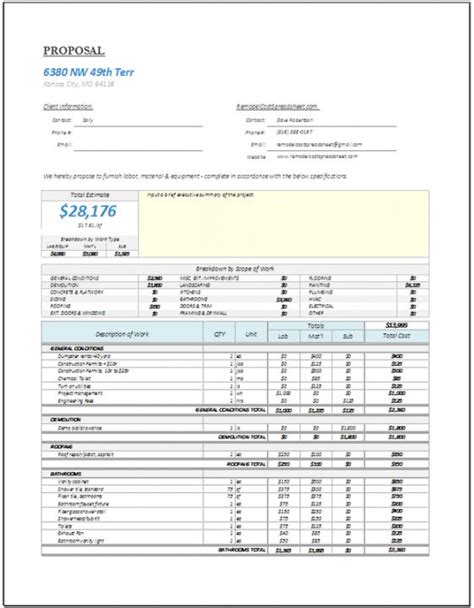 Free Editable Remodel Cost Estimator Remodelestimator Remodel Kitchen