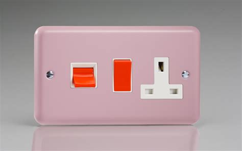 Varilight Lily Rose Pink 45a Cooker Panel With 13a Double Pole Switched