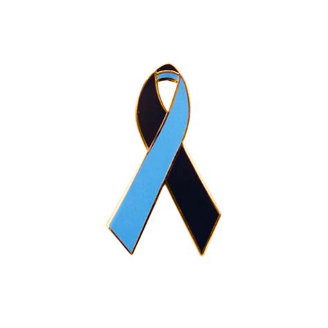 Black And Blue Awareness Ribbons Lapel Pins