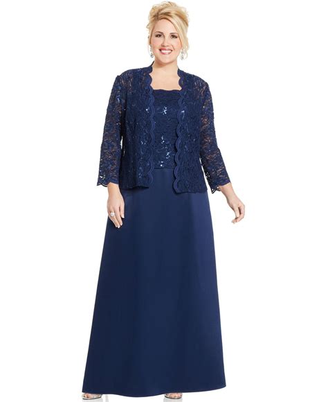 Alex Evenings Plus Size Sequin Lace Gown And Jacket And Reviews Dresses
