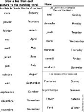 French Language Activities: Time and Calendar Words - EnchantedLearning.com