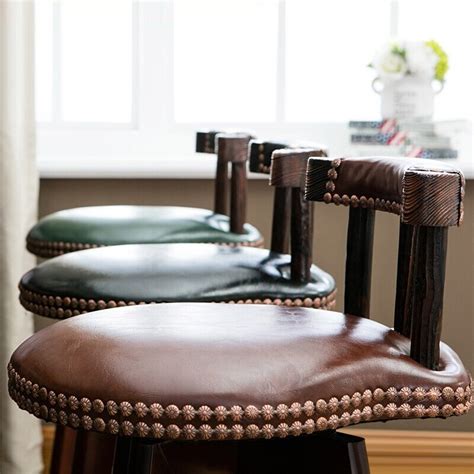 Buy round stool and get the best deals at the lowest prices on ebay! Luxury Retro Rustic Swivel Bar Stool Leather Wood Bar ...