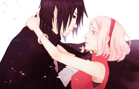 Sasuke Uchiha Sakura Haruno Wallpaper Love Romance Pair Two Naruto
