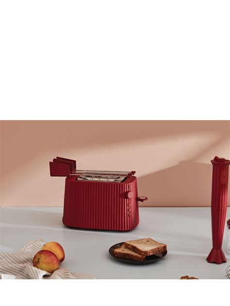 Alessi Plissé Pleated Effect Toaster In Red Modesens