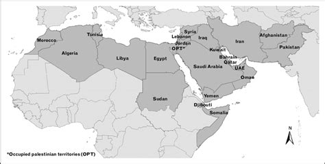 Map Of The Mena Region Including The Countries That Are Covered In This