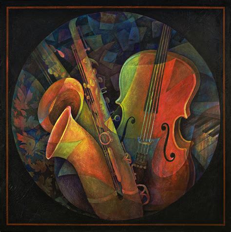 Musical Mandala Features Cello And Saxs Painting By Susanne Clark
