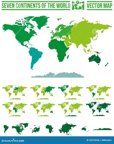 Mapa De Los Continentes Del Mundo Ilustración Del Vector Ilustración