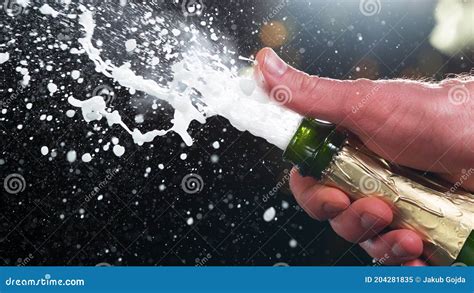 Champagne Popping Detail Of Bottle With Wine Explosion Stock Image Image Of Alcohol Bubbly